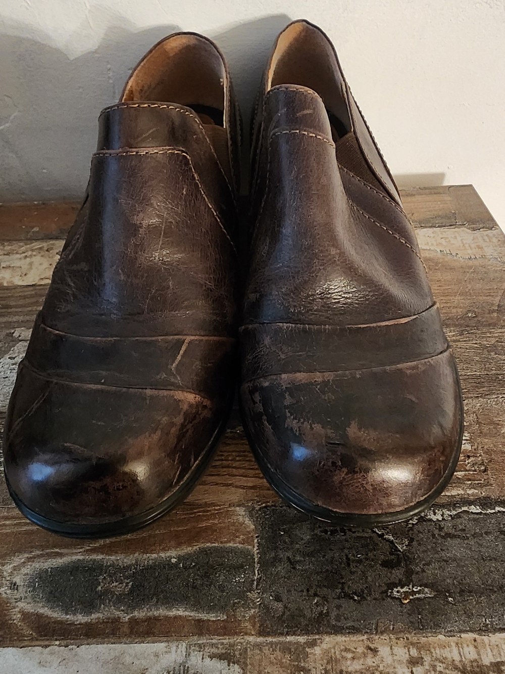 Steve Madden Women's Dark Brown Leather Slip-On Loafers
